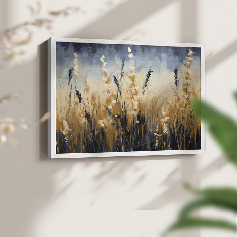 Floral Series-CLII -Framed Print - Restickable, 11" H x 14" W, White