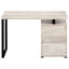 Bureau moderne avec bureau en stratifié beige et ordinateur en métal avec compartiments de rangement - plateau taupe de 48 po
