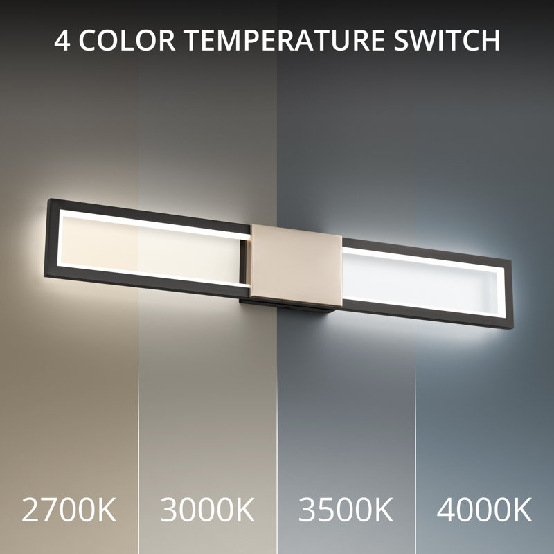 Peekaboo 1 - Light LED Bath Bar, Black/Brushed Nickel