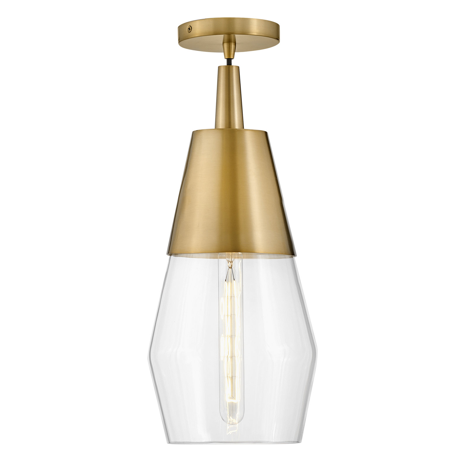 Seraphina Single Light Glass Dimmable Pendant, Gold