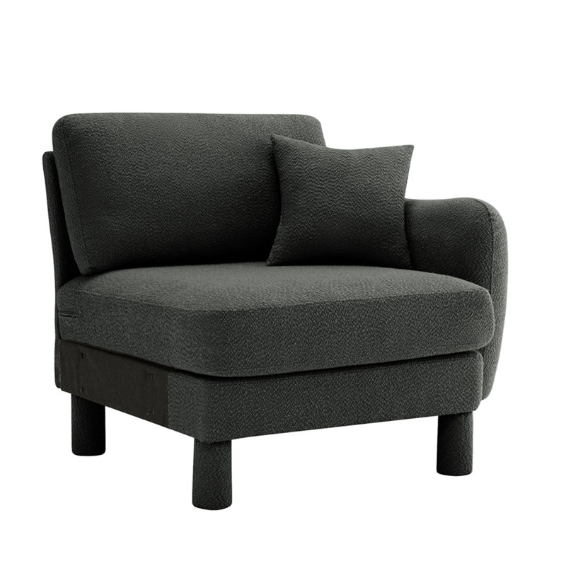 Lucas RSF Sofa W/Pillow Polyester -Dark Grey