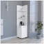 Malibu Freestanding Linen Cabinet, 2-Doors, Open Shelves -White-422351296
