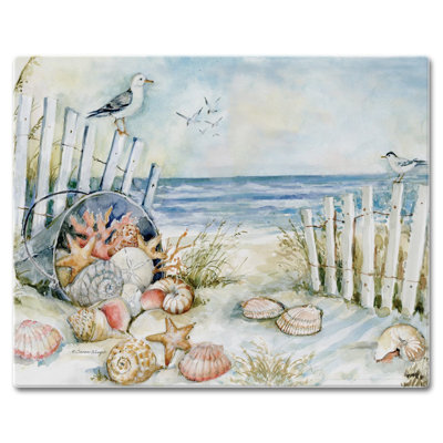 Planche à découper en verre 15 mm x 12 po CounterArt Coastal Sanctuary
