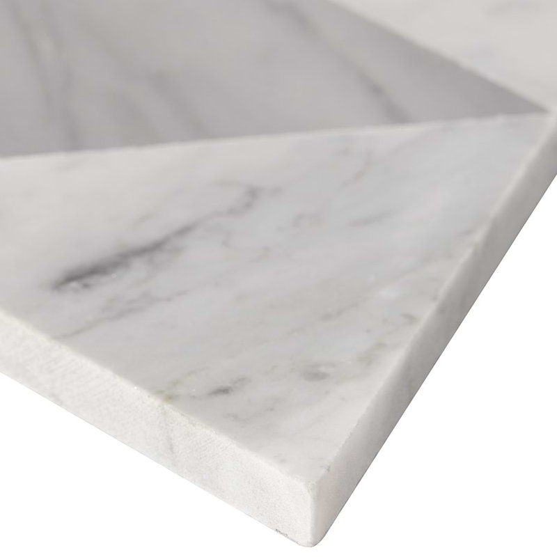 Prism 13.5 X 7.75 Marble Mosaic Tile, Grana Gray