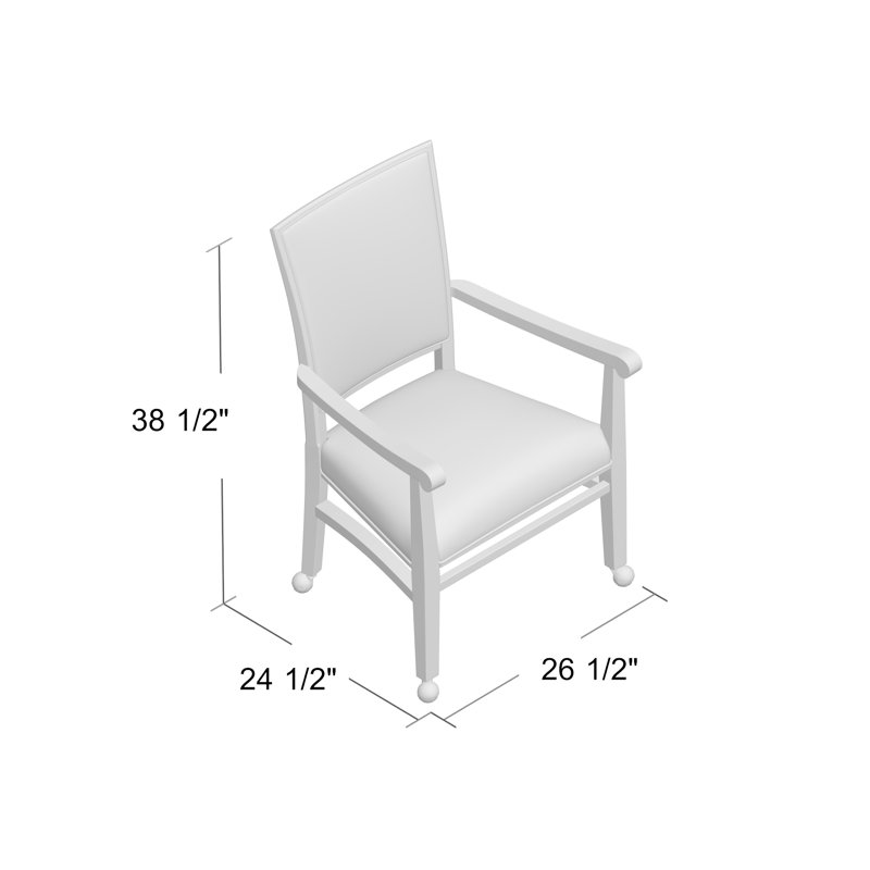 Selby Upholstered King Louis Back Arm Chair, 3160 Platinum, Espresso