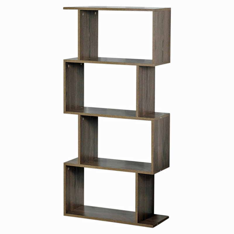 Tashia 127.5cm H x 60cm W Geometric Bookcase, Oak