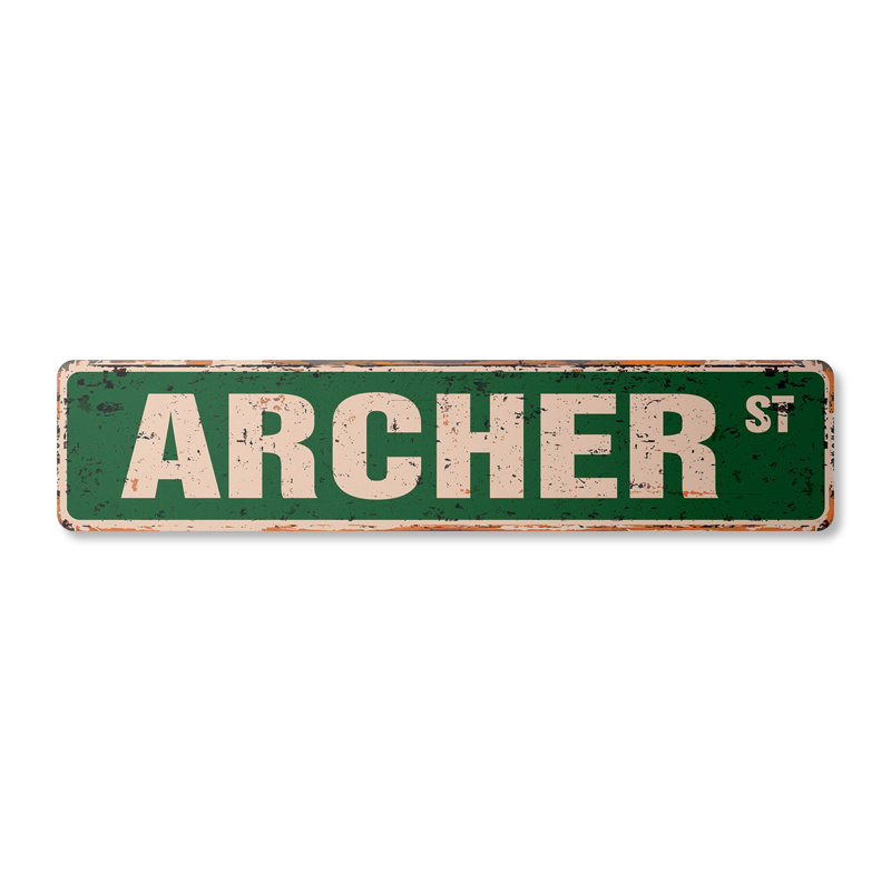 Plaque de rue Archer en plastique robuste 4 po x 18 po