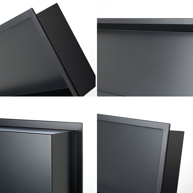 48" Black Stainless Steel Rectangular Recessed Shower Niche