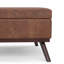 Repose-pieds capitonné rectangulaire en cuir végétalien Mid-Century avec mousse à haute densité Owen-63970215