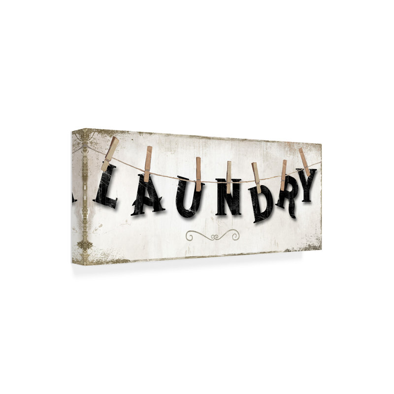 " Laundry Sign " by Sasha, 10" H x 24" W x 2" D