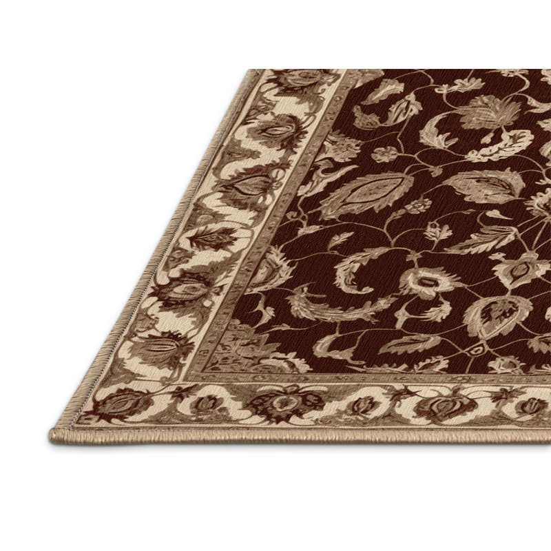 Tapis brun lavable à la machine, Rond 6 pi