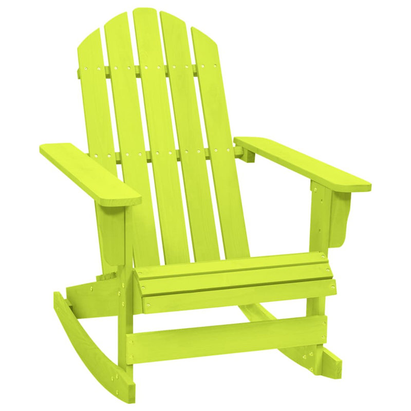 Adirondack Rocking Chair Lounge Patio Chair for Garden Solid Wood Fir, Green