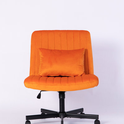 Linen Criss Cross Armless Office Chair With Wheels - Versatile For Office, Meditation & Makeup by Latitude Run