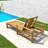 Modern Coastal Acacia Wood Patio Chaise Lounge Chair, Adjustable Outdoor Recliner Daybed With Movable Cushions-2046624781