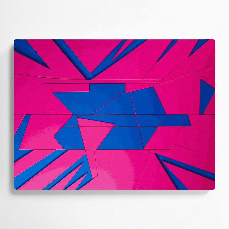 Art mural rigide en métal rose 81, H 11 po x l 14 po