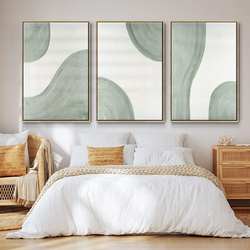 " Get Going I " 3 - Pieces, Natural Wood Framed, 36" H x 72" W