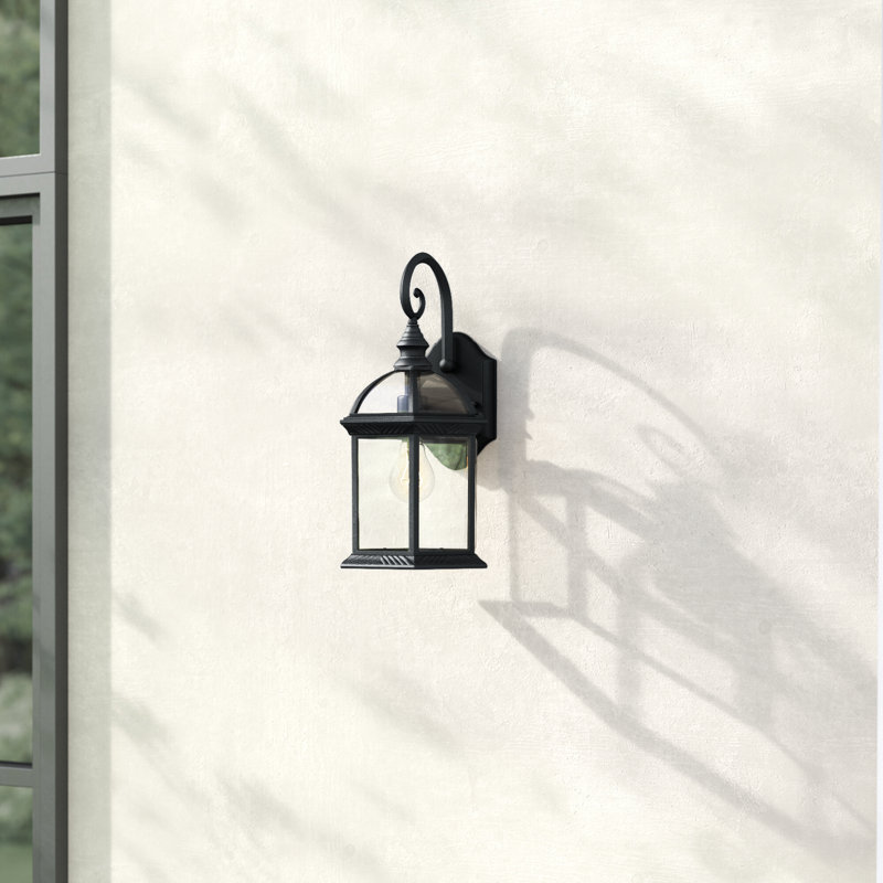 Roscoe 15.38" H Outdoor Wall Lantern, Black