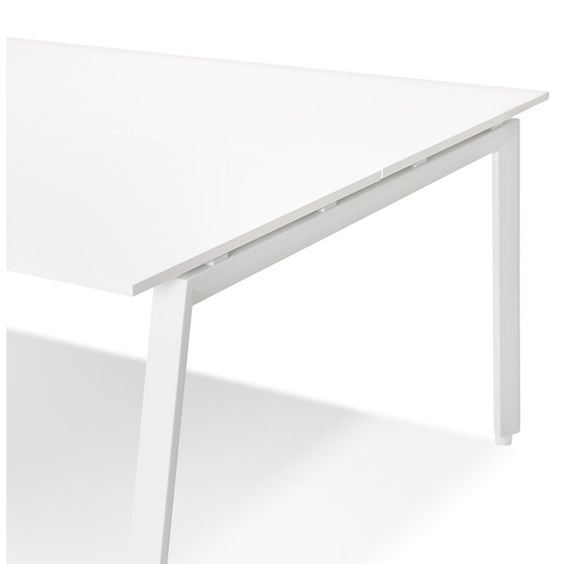 Ralonda Metal Base Writing Desk, 74.50cm cm H x 160cm W x 160cm cm D , White