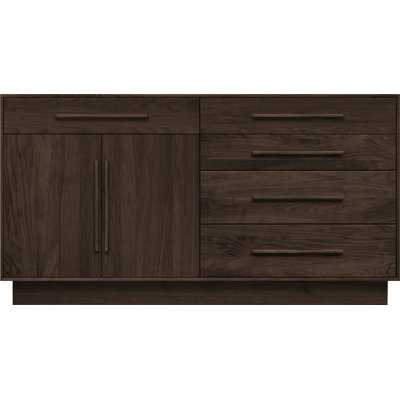 Commode combinée 5 tiroirs en bois massif l 66,125 po Moduluxe