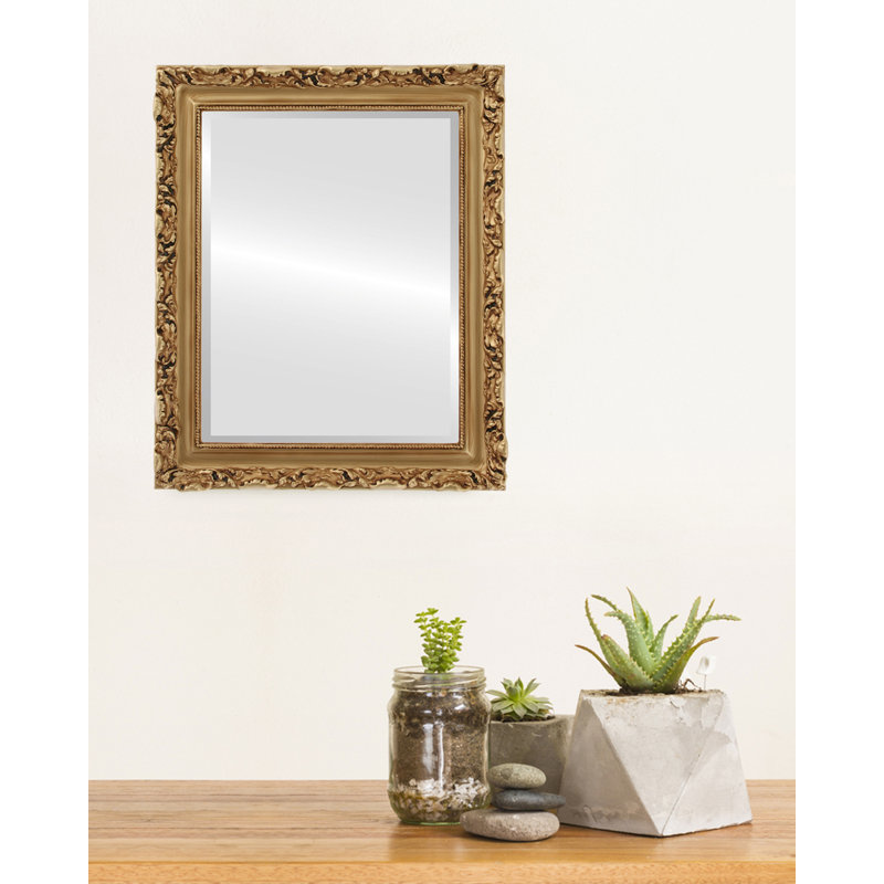 Miroir décoratif biseauté traditionnel Chumasero, H 19 po x l 15 po