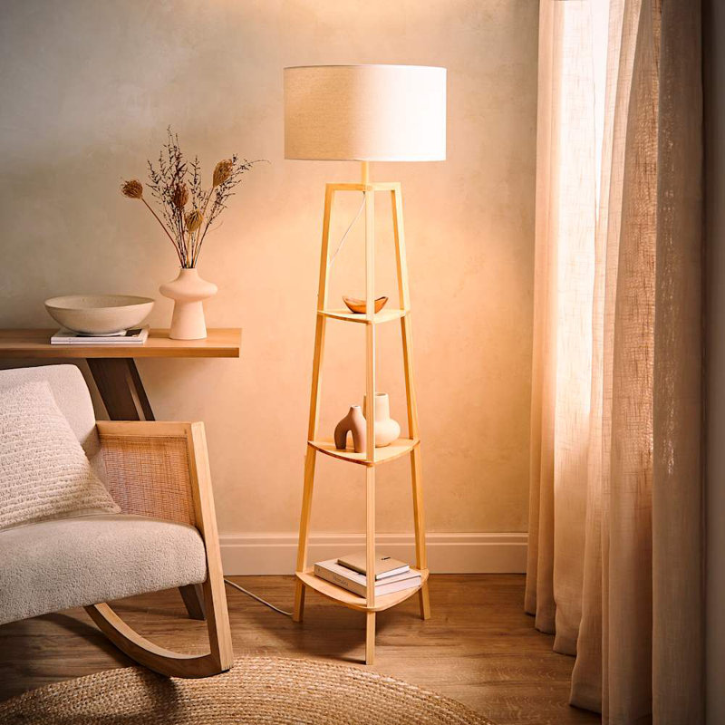 HIRU With EVA 156 Floor Lamp, Natural, Natural, Yes