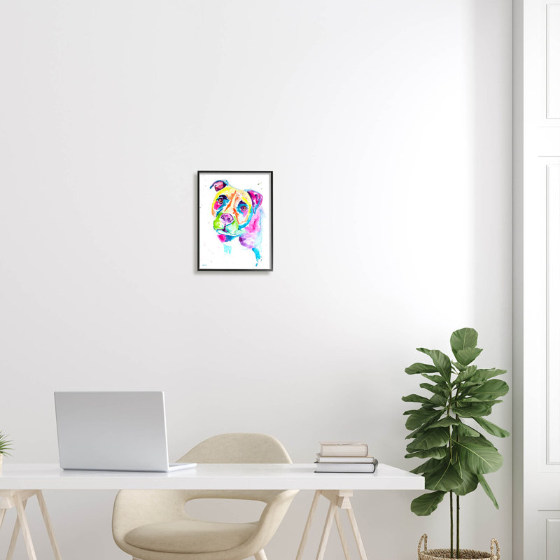 Pit Bull Casual, Giclée encadrée noir minuit, H 14 po x l 11 po x P 1,5 po