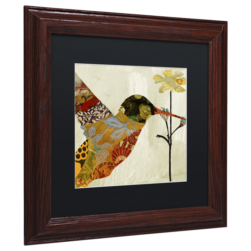 «Hummingbird Brocade III» par Jadaya, impression encadrée, H 16 po x l 16 po x P 0,5 po, Noir