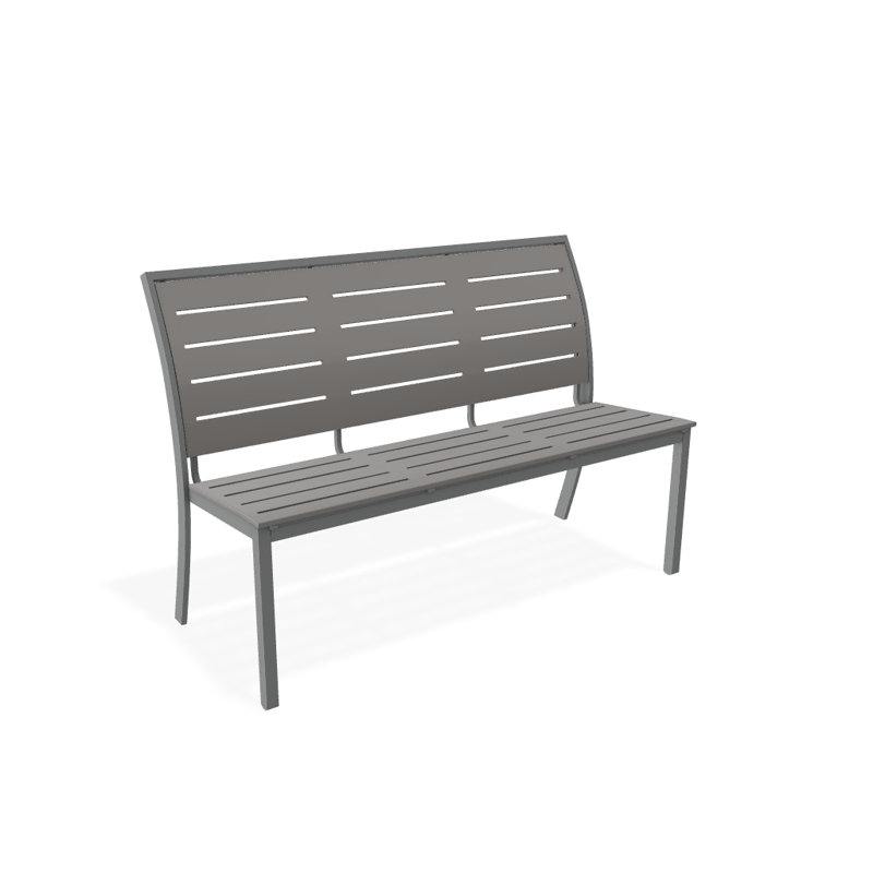 Banc de parc empilable aluminium Bazza, Aqua PQ0, Graphite texturé