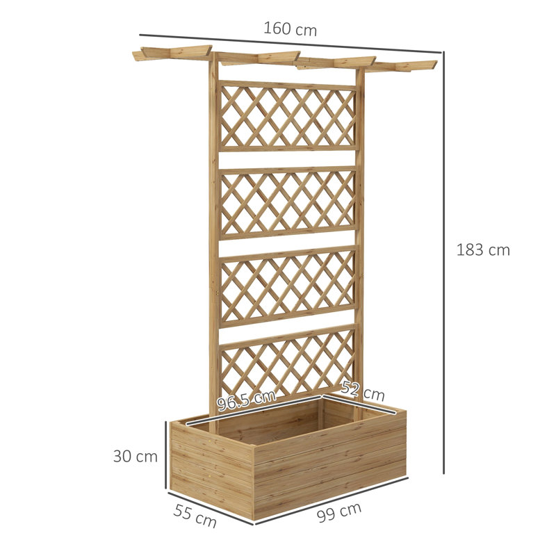 Bruist Wood Planter Box, Natural