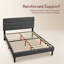 Modern Linen Effect Fabric Bed Frame with Adjustable Headboard for Bedroom Furniture-1912375003-1912375005