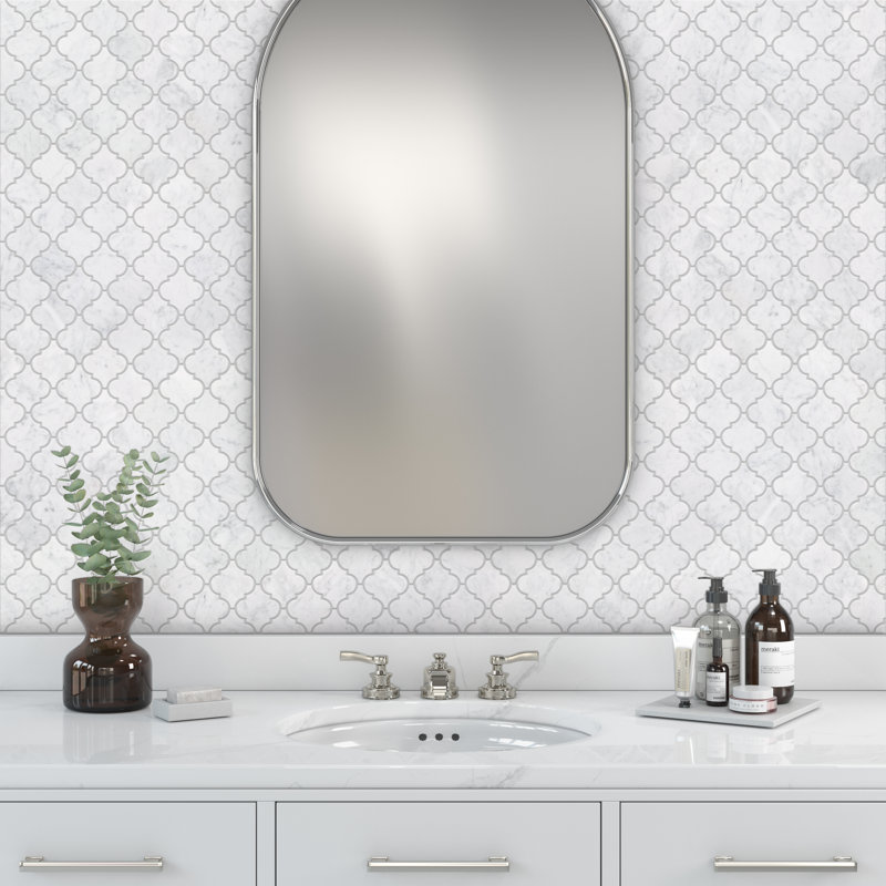 Carrera Polished Mosaic in White Baroque