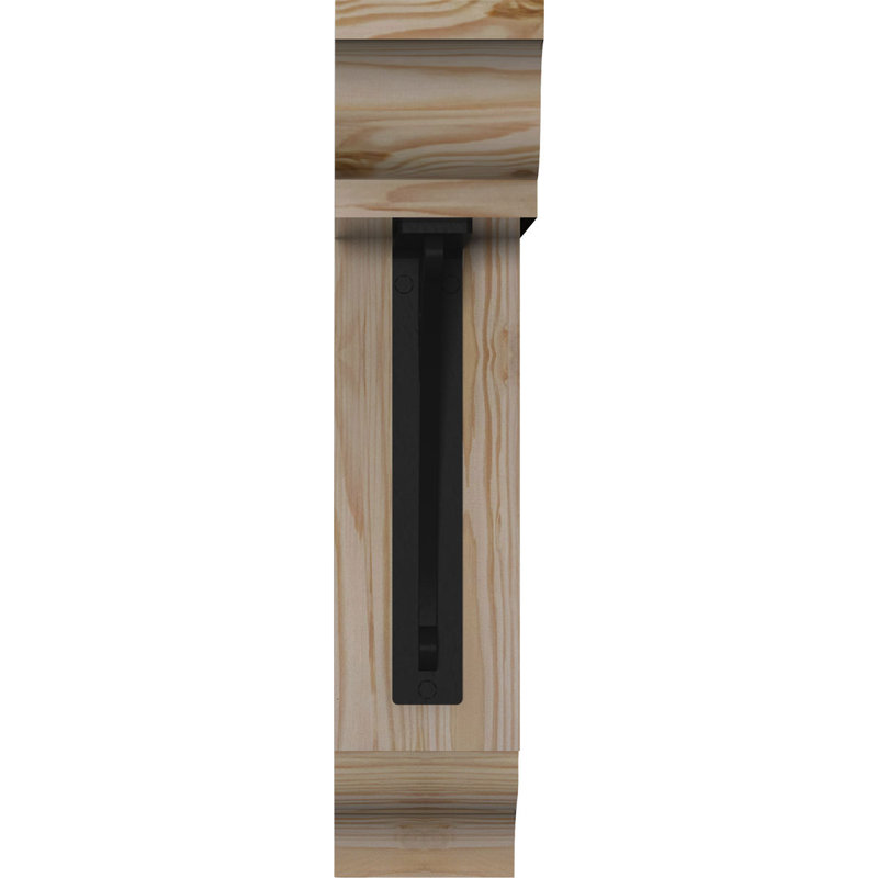 Crochet de fer traditionnel 4 po Crawley, H 18 po x P 15 1/2 po, Sapin de Douglas l 3 1/2 po x T 4 po (lisse)