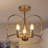 3-Light Modern Drum Cage Semi-Flush Mount Ceiling Light, Dark Gold Finish, Bedroom