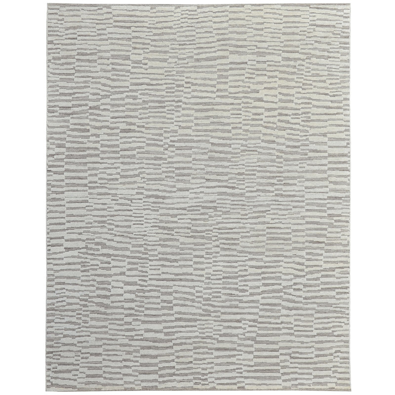 Hand Knotted Wool Abstract Area Rug in Beige/Brown/Natural, Rectangle 8' x 10'