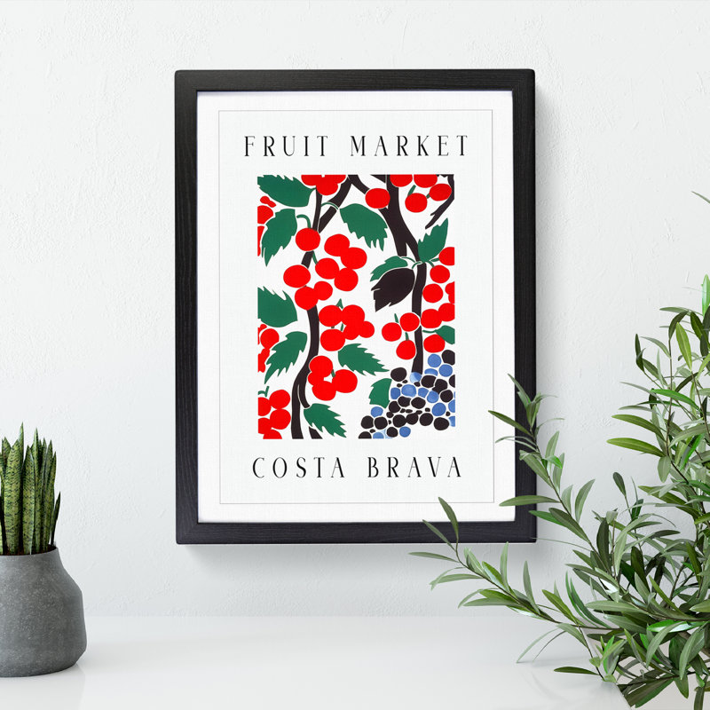 Cherry Costa Brava Fruit Market Exhibition - Framed Print, 46cm H x 34cm W x 2cm D