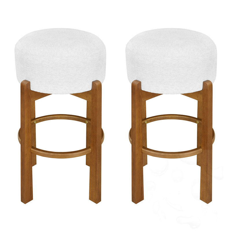 Tabouret de bar rembourré (ensemble de 2), Noyer