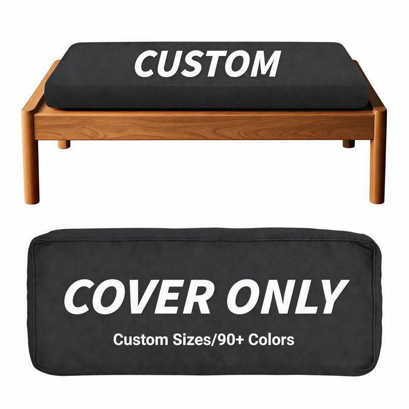 8''H Custom Size Cushion Cover, Replaceable Bench Cushion/Chair Cushion Cover