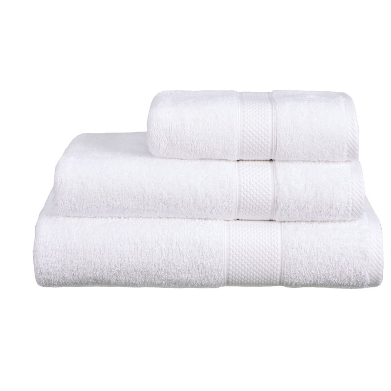 Faith Margaret Turkish Cotton Midweight Fingertip Towel, White