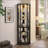Lighted Corner Curio Cabinet - Elegant Glass Display Case For Living Room & Bar Storage - For Antique Collections & Wine - Includes Built-In Lighting-1312249534