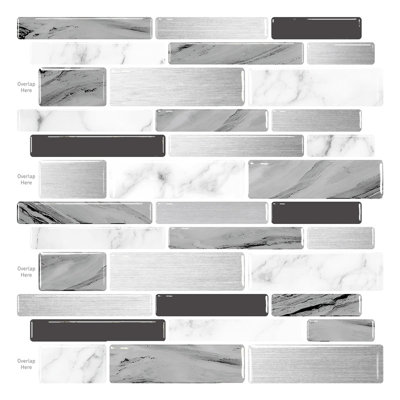 Vinyl 12'' W x 12'' L Gel Peel and Stick Backsplash Tile 
