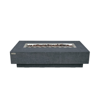 Hampton Outdoor Concrete Fire Pit 45,000 BTU Dark Gray - Includes Lava Rocks & PVC Cover