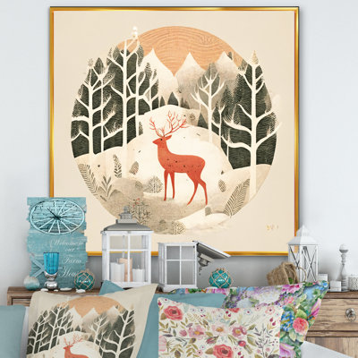 «Majestic Deer In The Winter Woods I», art animalier sur toile