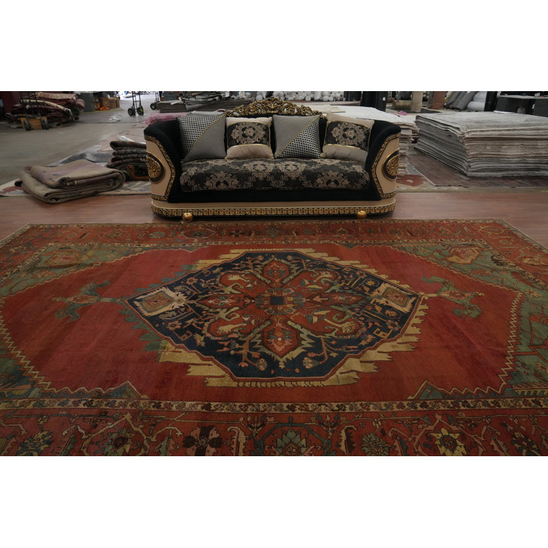 Tapis traditionnel avant teinture végétale pré-1900 10 x 16