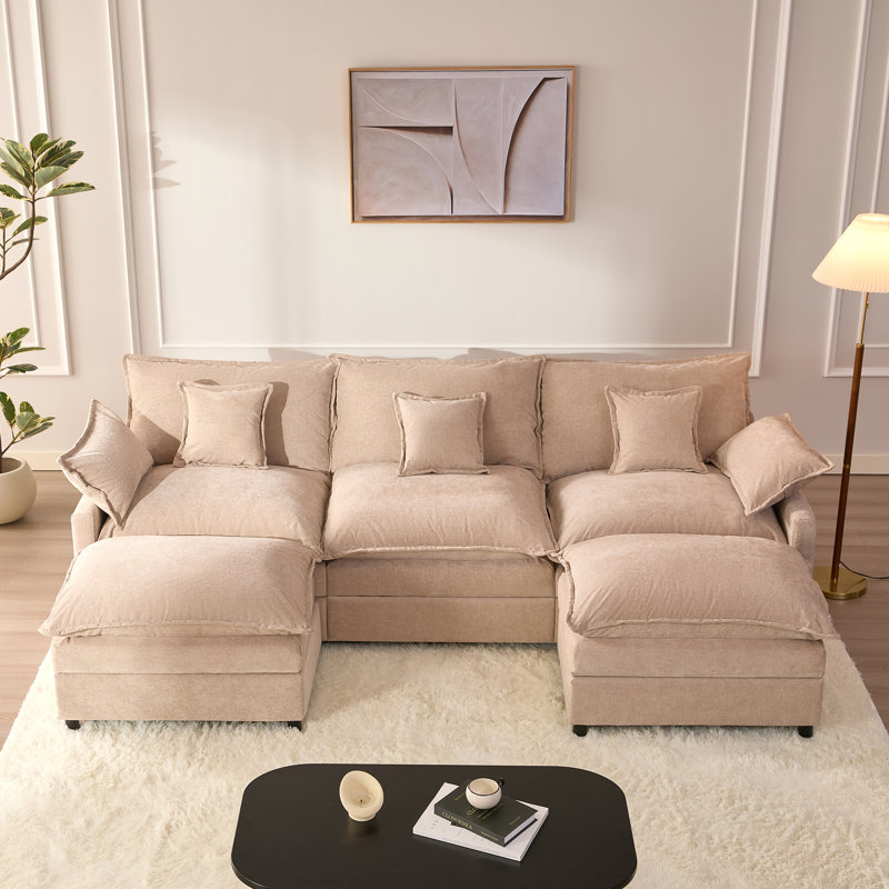 3 Seater Sofa, Chenille, Flat White