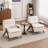 Mid Century Upholstered Arm Accent Chair with Solid Wood Legs-1884989261