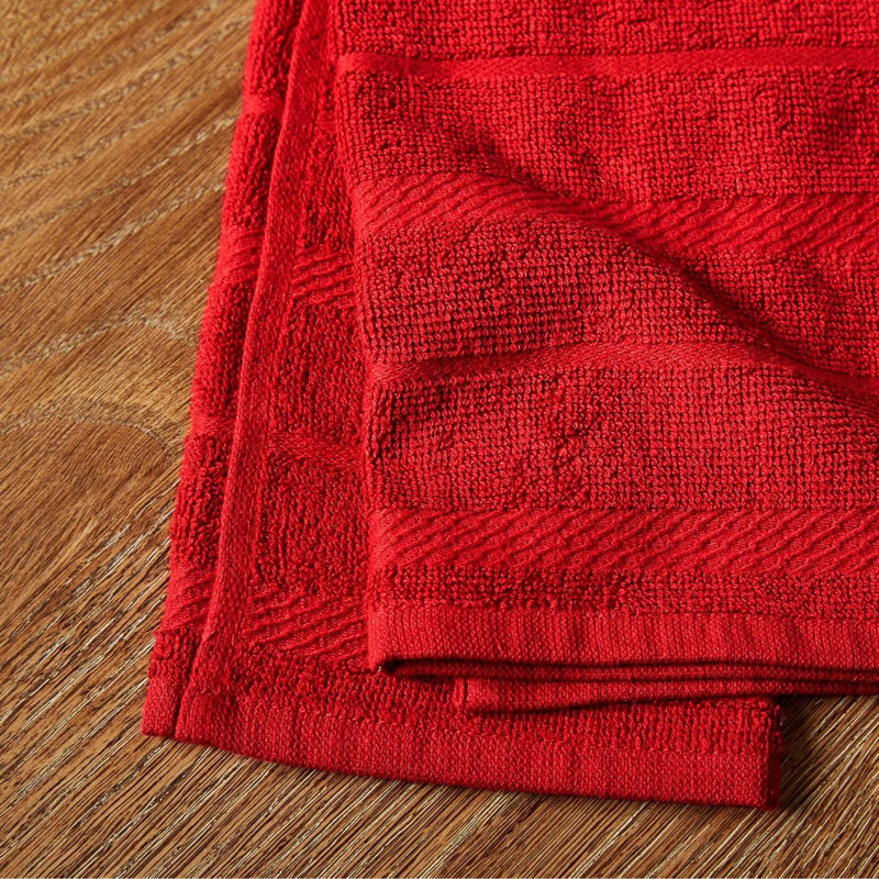 Albany Kitchen Towel 4-Pack Set, 16", Passion Red
