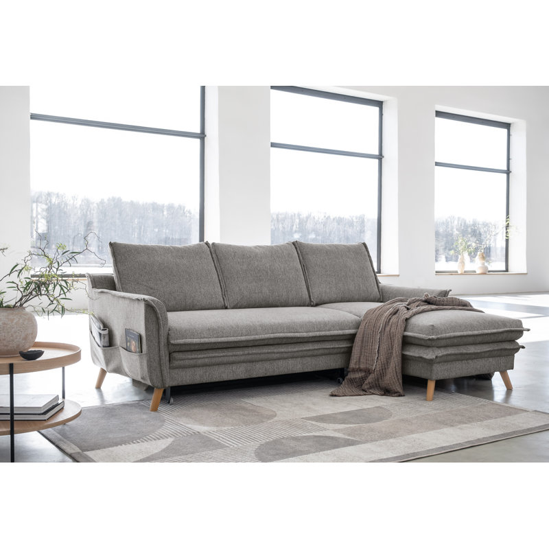 Charming Charlie Limited 4 Seater Sofa Bed, Right facing, Grey
