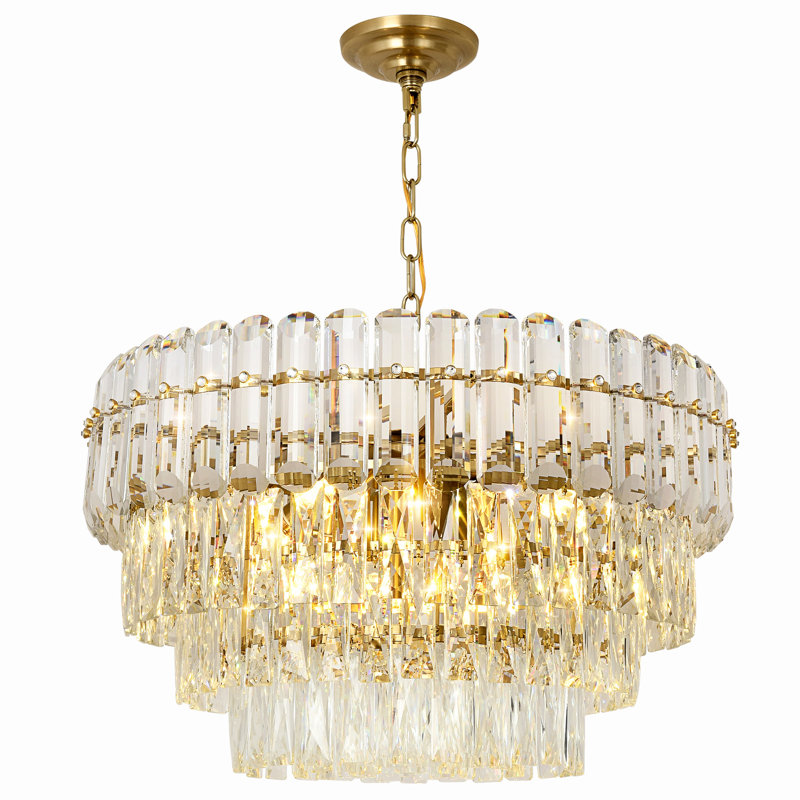 Chandelier with Crystal Accents, 8, 30 cm H x 60 cm W x 30 cm D