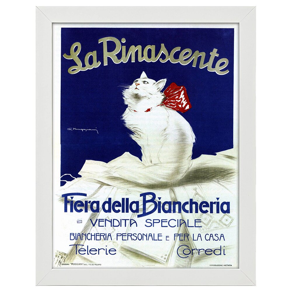 Leinwandbild Vintage Advertising Poster La Rinascente. Fair Of Linen