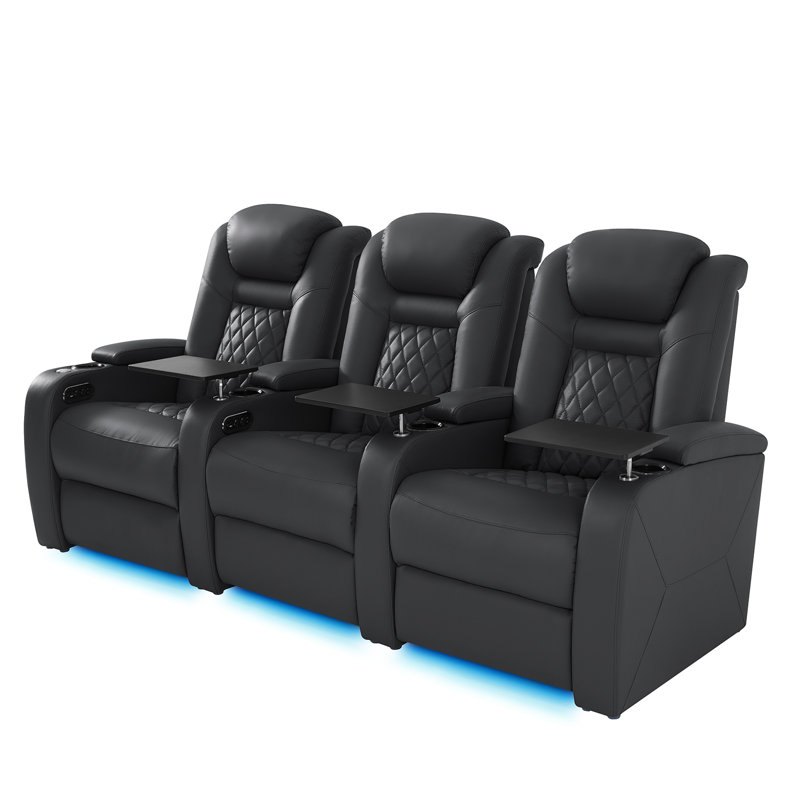 Canapé inclinable en cuir fleur avec accoudoirs à mémoire de forme Zero Gravity
